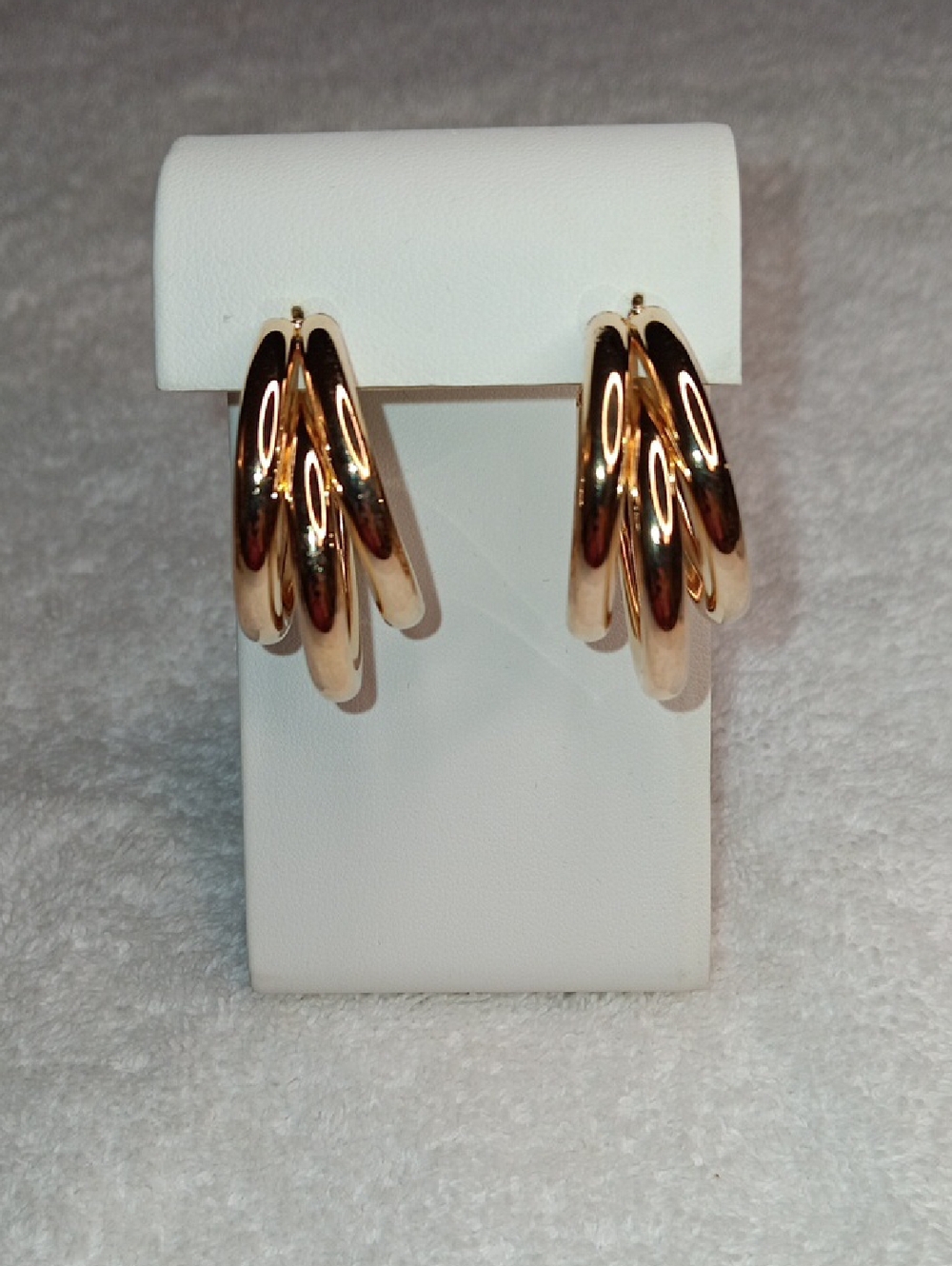 Goldtone Fashion Triple Hoop Earrings
